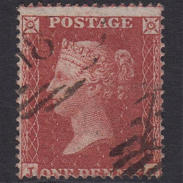 GB QV 1855 1d Red-brown (Plate 15) SG21-C4(1) JG VFU London IS 18 Misperf