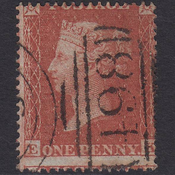 GB QV 1855 1d (Plate 14) SG21-C4(1) EK FU Manchester 498 Large Misperf
