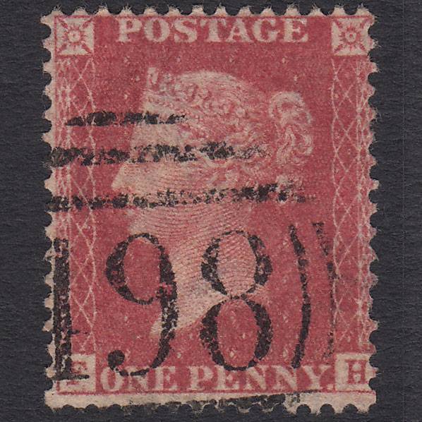 GB QV 1857 1d Rose-red (Plate 36) SG40-C10(1) FH FU Manchester 498