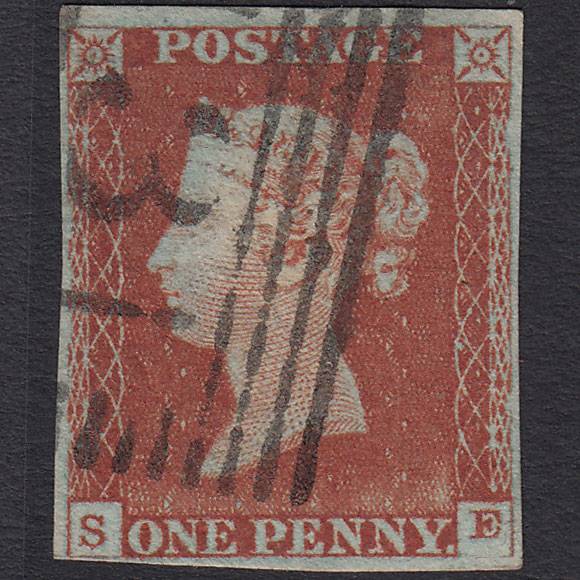 GB QV 1841 1d Red-brown (Plate 53) SG8-B1(1) SE FU 4 Margins Edinburgh 131