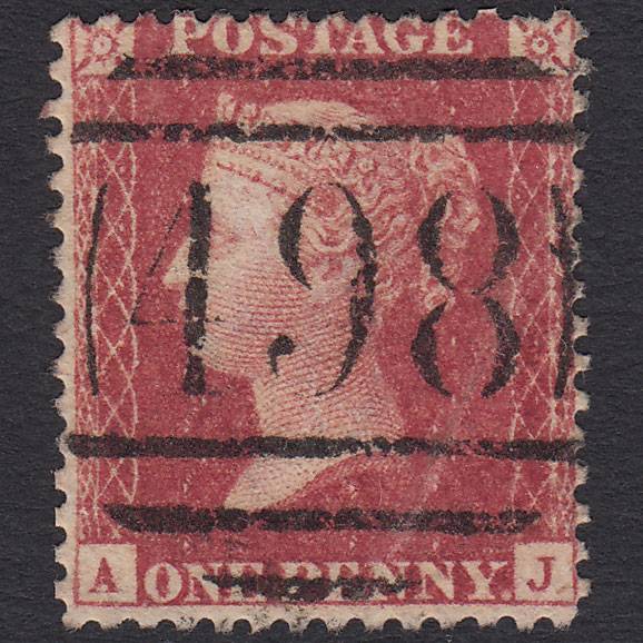GB QV 1857 1d Rose-red (Plate 47) SG40-C10(1) AJ GU Manchester 498