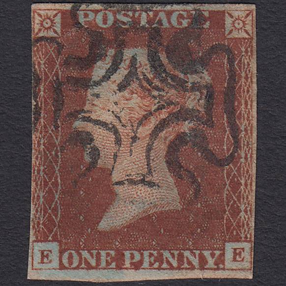 GB QV 1841 1d Red-brown (Plate 18) SG8-B1(1) EE FU nr 4 Margins MX