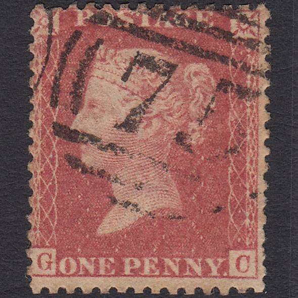 GB QV 1857 1d Rose-red (Plate 27) SG40-C10(1) GC GU Birmingham 75