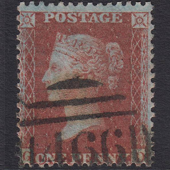 GB QV 1856 1d Red-brown (Plate 37) SG29-C8(1) GD FU Liverpool 466 Spoon