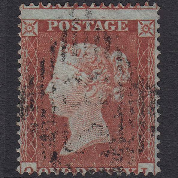GB QV 1854 1d Red-brown (Plate 164) SG17-C1(1) QJ VFU Banbridge 58 Misperf