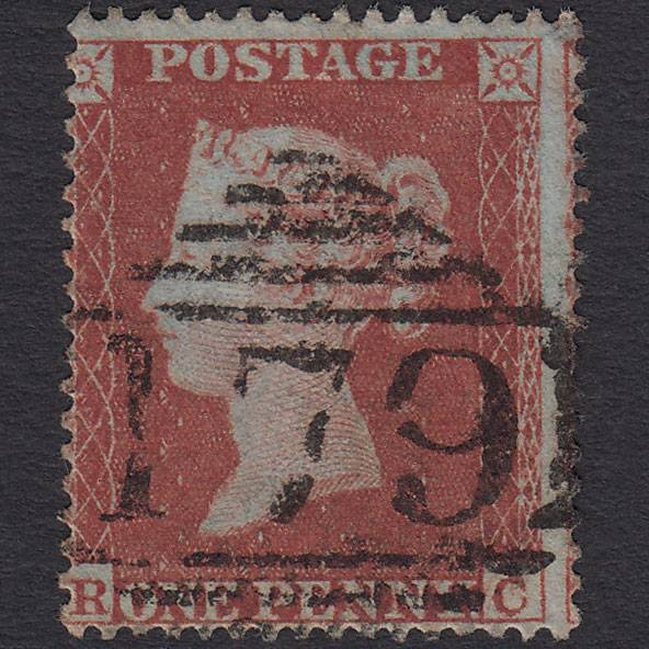 GB QV 1854 1d Red-brown (Plate 188) SG17-C1(1) RC FU Drogheda 179 Misperf