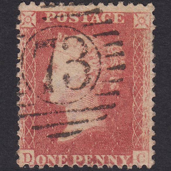 GB QV 1857 1d Rose-red (Plate 44) SG40-C10(1) DC GU London D&S 73