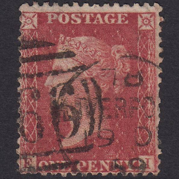 GB QV 1857 1d Deep Rose-red (Plate 36) SG41-C10(4) FI GU Liverpool CDS