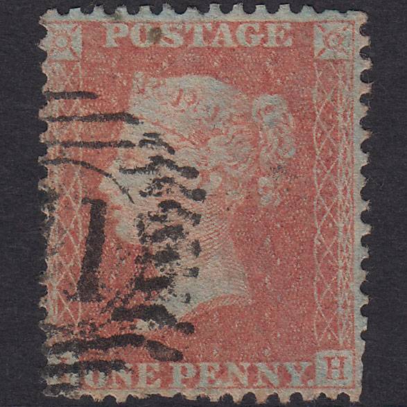 GB QV 1856 1d Brown-rose (Plate 42) SG32-C8(4) IH GU London D&S Cancel