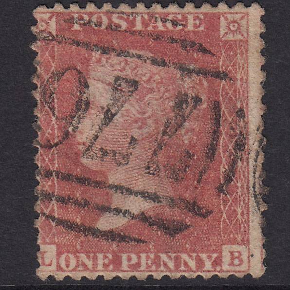 GB QV 1857 1d Pale Rose Plate 52 SG39-C10(3) LB FU Taunton 776