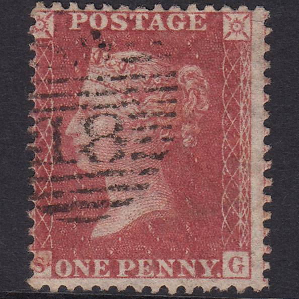 GB QV 1857 1d Plate 62 SG40-C10(1) Re-Entry SG FU London D&S Sw18
