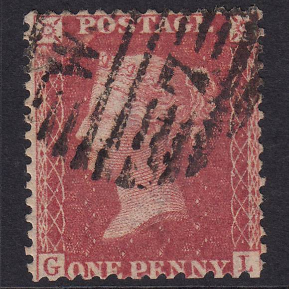 GB QV 1861 1d Rose-Red Plate 51 SG42-C12(3) GL PU London D&S Wc7 Reperfed