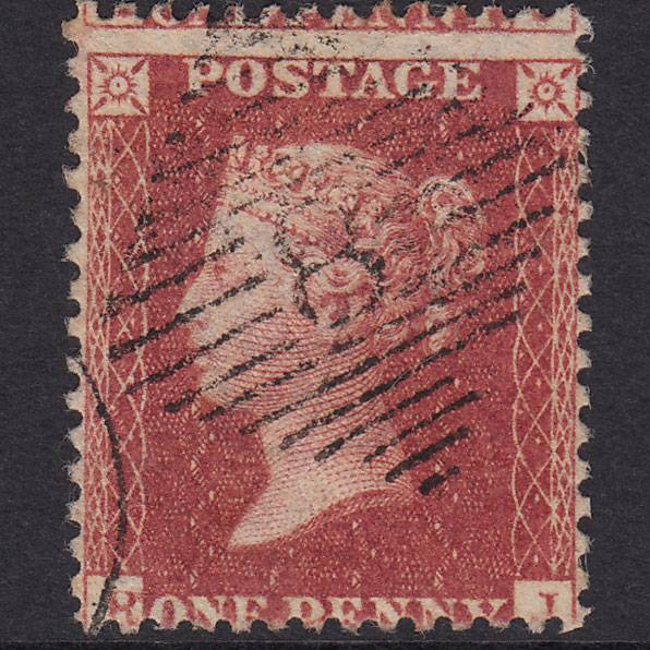 GB QV 1857 1d Rose-Red Plate 56 SG40-C10(1) RJ FU Armagh 8 Misperf