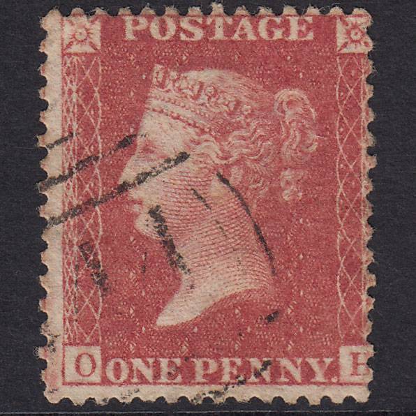 GB QV 1857 1d Rose-Red Plate 47 SG40-C10(1) OH GU
