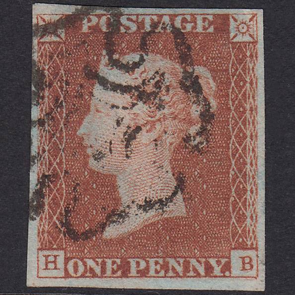 GB QV 1841 1d Red-Brown Plate 19 SG8-B1(1) Guideline HB FU 4 Margins MX