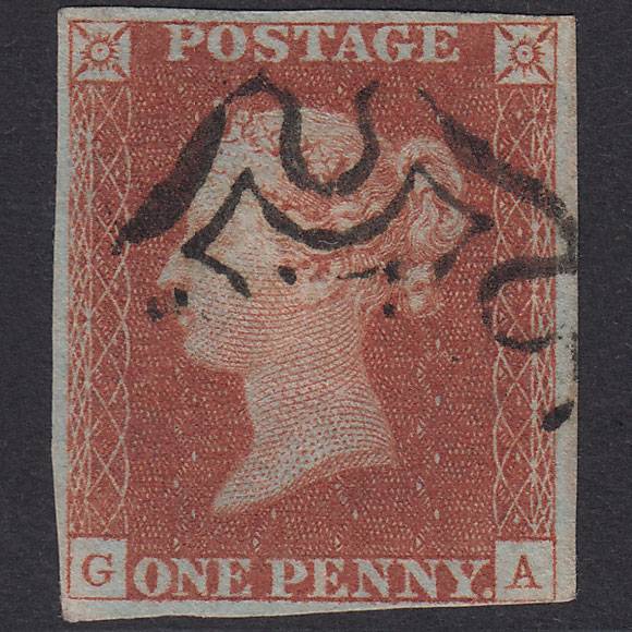 GB QV 1841 1d Red-Brown Plate 35 SG8-B1(1) GA FU Nr 4 Margins MX