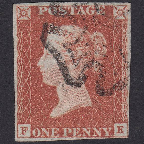 GB QV 1841 1d Red-Brown Plate 19 SG8-B1(1) Guideline FE FU 4M MX