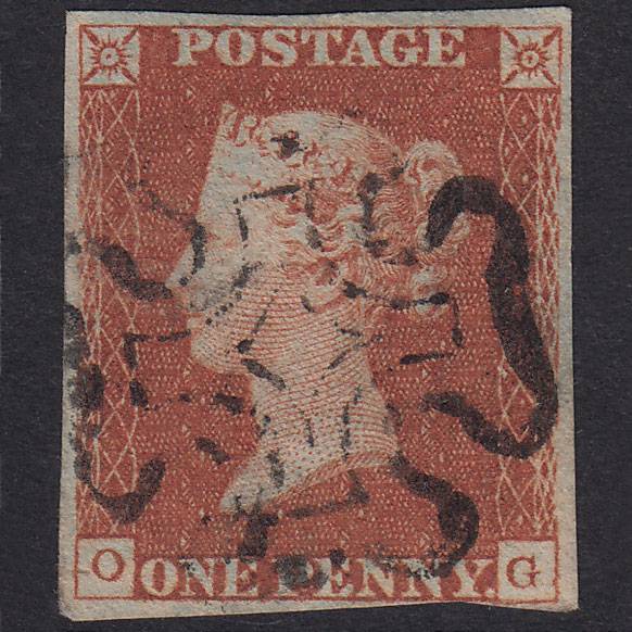 GB QV 1841 1d Red-Brown Plate 22 SG8-B1(1) OG GU Nr 4 Margins MX