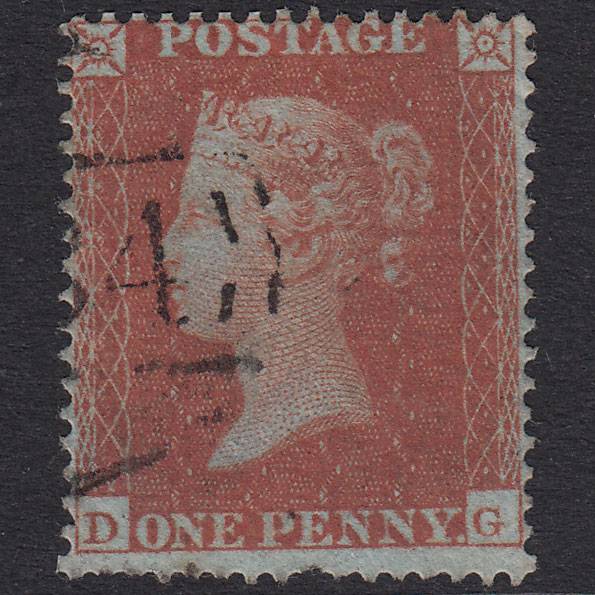 GB QV 1854 1d Red-Brown Plate 178 SG17-C1(1) DG GU Light Cancel