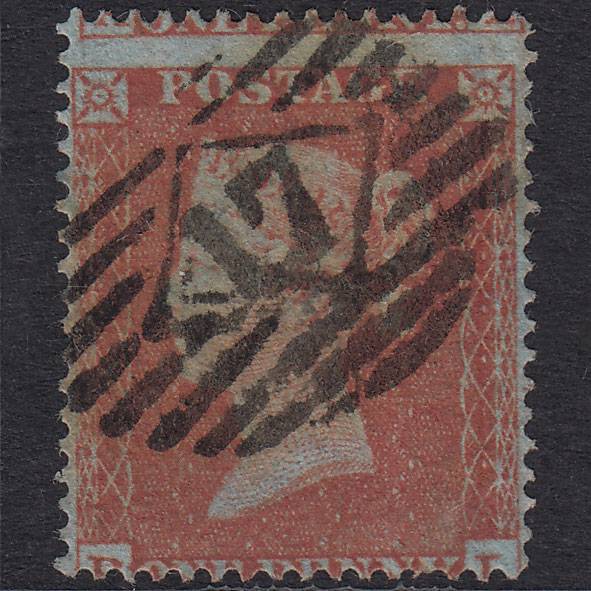 GB QV 1854 1d Red-Brown Plate 174 SG17-C1(1) BL FU London IS 17 Misperf