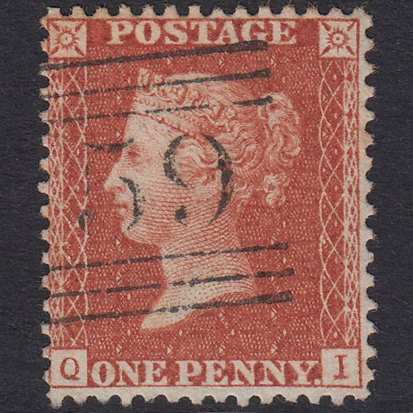 GB QV 1857 1d Orange-Red Pl 44 SG29-C8(7) QI FU Glasgow 159 Well Centred