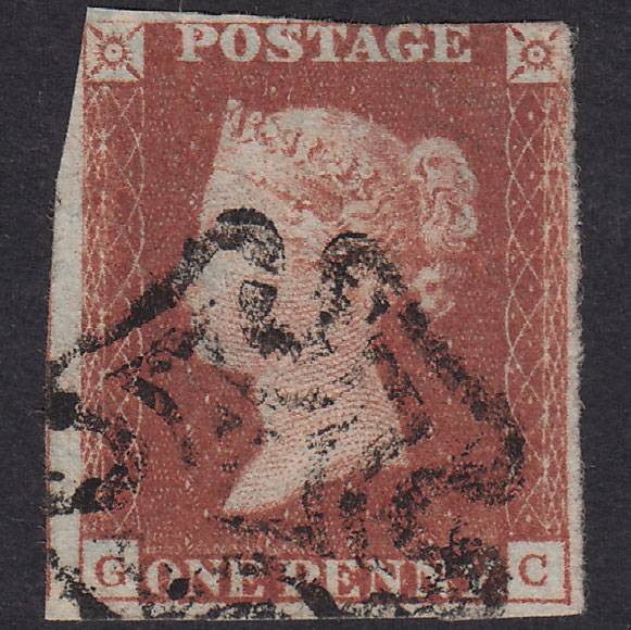 GB QV 1841 1d Red-Brown Plate 12 SG8-B1(1) GC GU Maltese Cross