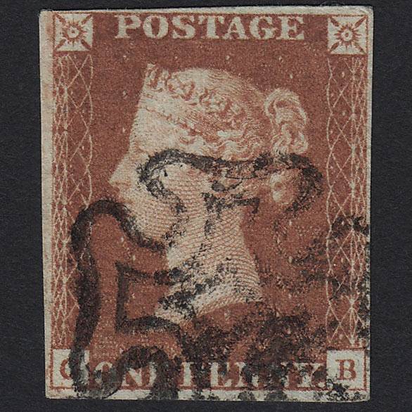 GB QV 1841 1d Red-brown (Plate 37) SG8-B1(1) CB FU 4M Imperf Maltese X