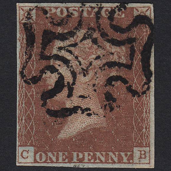GB QV 1841 1d Red-brown (Plate 34) SG8-B1(1) CB FU 4M Imperf Maltese X