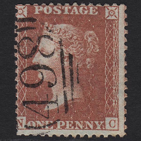 GB QV 1856 1d Red-brown (Plate 43) SG29-C8(1) NC GU Manchester 498
