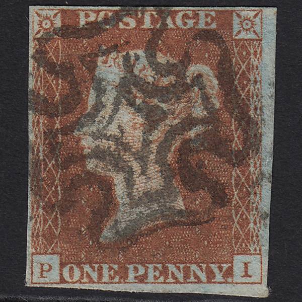 GB QV 1841 1d Red-brown (Plate 20) SG8-B1(1) PI FU Maltese X 4M Imperf
