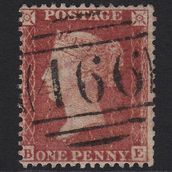GB QV 1857 1d Rose-red (Plate 59) SG40-C10(1) BE FU Liverpool 466