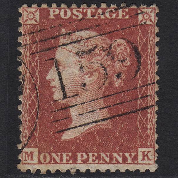 GB QV 1857 1d Rose-red (Plate 43) SG40-C10(1) MK GU Glasgow 159