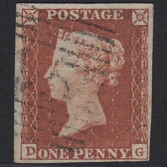 GB QV 1841 1d Red-brown (Plate 96) SG8-B1(1) DG VFU 4 Margins Scotland