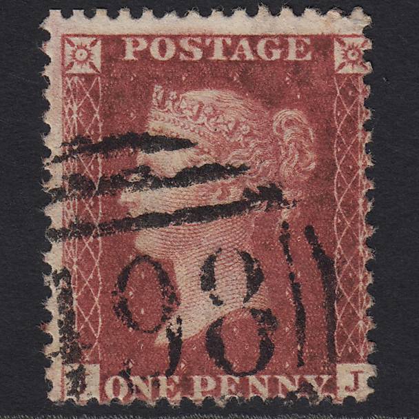 GB QV 1857 1d DP Rose-red (Plate 59) SG41-C10(4) JJ FU Manchester 498 Misperf