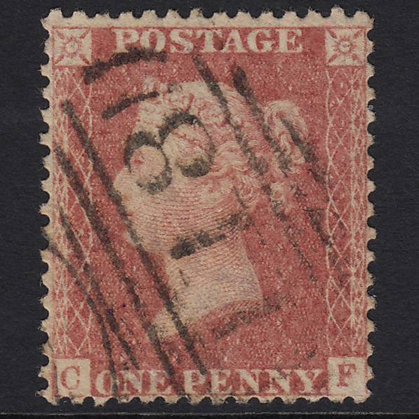 GB QV 1857 1d Rose-red (Plate 34) SG40-C10(1) CF FU Brentwood 118