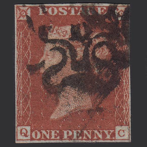 GB QV 1841 1d Red-brown (Plate 39) SG8-B1(1) QC FU 4M No.10 in MX