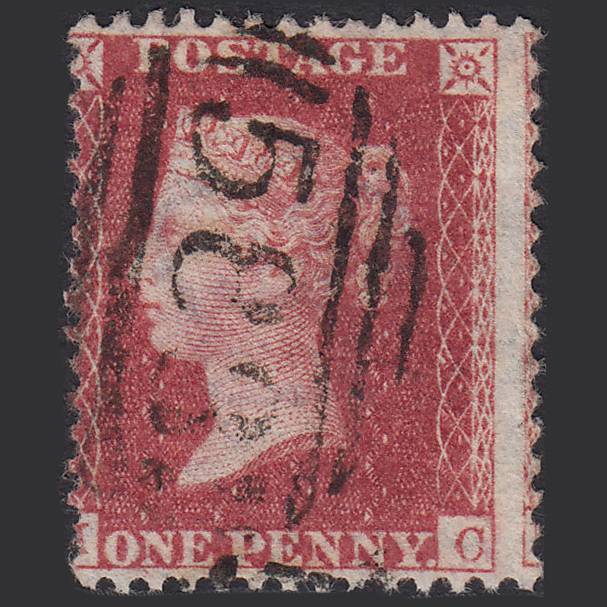 GB QV 1857 1d Rose-red (Plate 58) SG40-C10(1) MC FU Misperf
