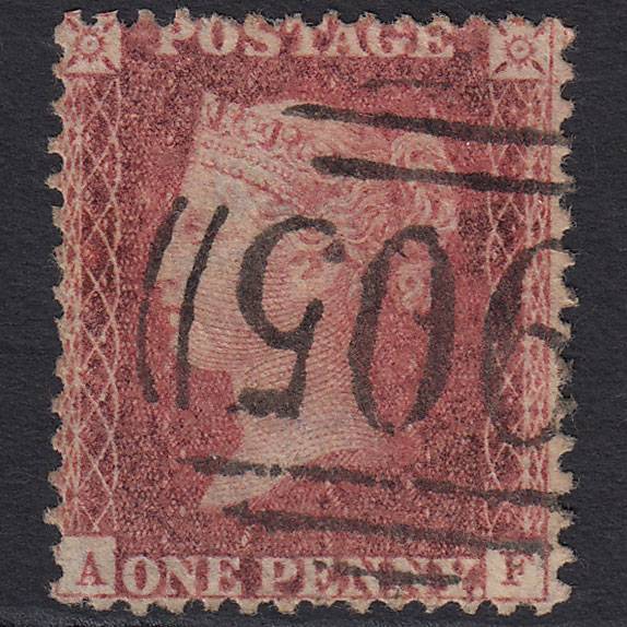 GB QV 1857 1d Rose-red (Plate 48) SG40-C10(1) AF GU Wolverhampton 905