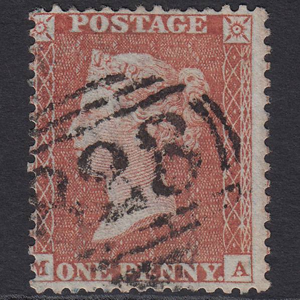 GB QV 1855 1d Red-brown (Plate 11) SGC6(1) MA FU Misperf