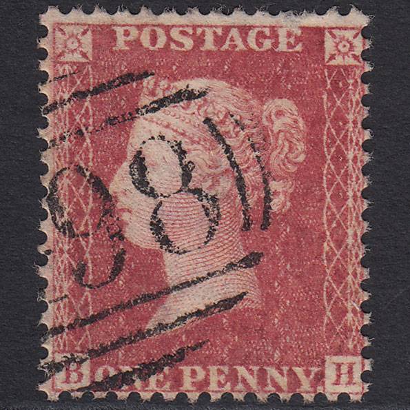 GB QV 1857 1d Rose-red (Plate 46) SG40-C10(1) BH GU Manchester 498