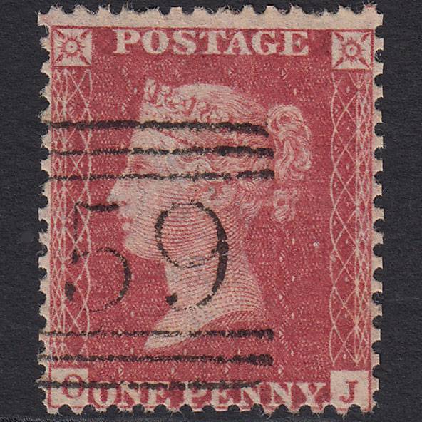 GB QV 1857 1d Rose-red (Plate 43) SG40-C10(1) OJ GU Glasgow 159