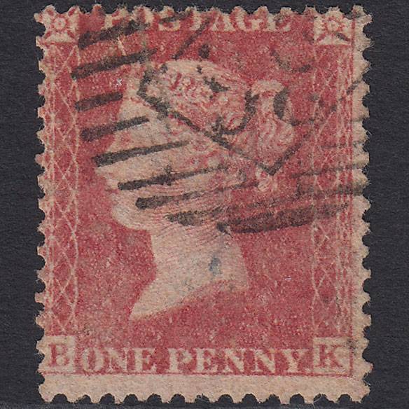 GB QV 1857 1d Rose-red (Plate 46) SG40-C10(1) BK GU London IS Cancel