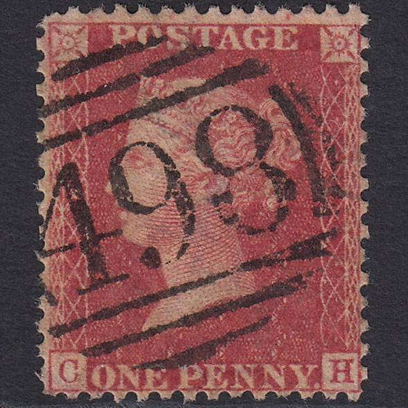GB QV 1857 1d Rose-red (Plate 46) SG40-C10(1) CH GU Manchester 498