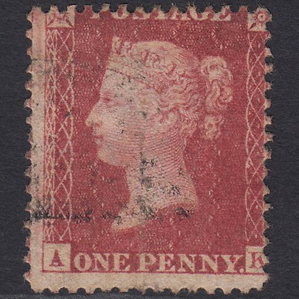 GB QV 1857 1d (Plate 60) SG40-C10(1) AK FU Missing Imprimatur Light Cancel