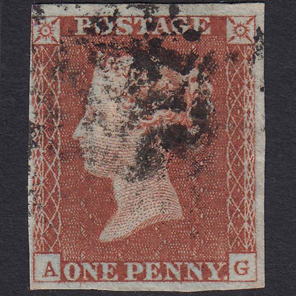 GB QV 1841 1d (Plate 37) SG8-B1(1) Ivory Head AG FU 4M Norwich Maltese Cross