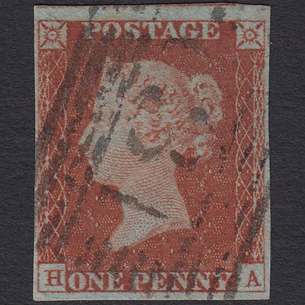 GB QV 1841 1d Red-brown (Plate 46) SG8-B1(1) HA FU 4 Margins Edinburgh 131