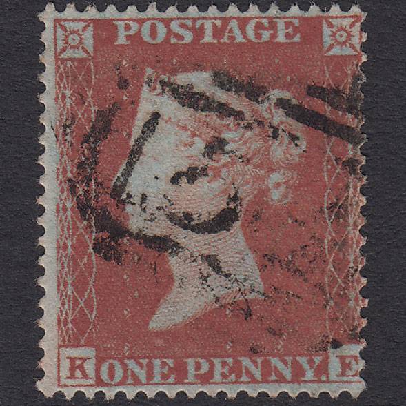 GB QV 1854 1d Red-brown (Plate 198) SG17-C1(1) KE FU