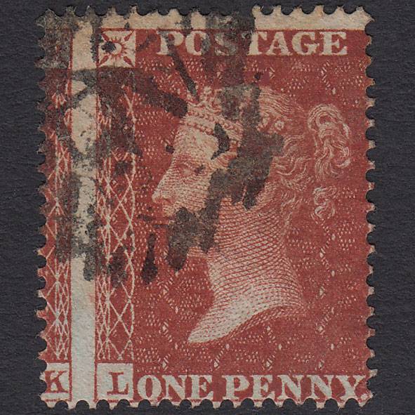 GB QV 1855 1d Red-brown (Plate 15) SG26-C5(1) LL GU London Huge Misperf