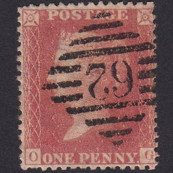 GB QV 1857 1d Pale Rose Plate 52 SG39-C10(3) OG FU Belfast 62
