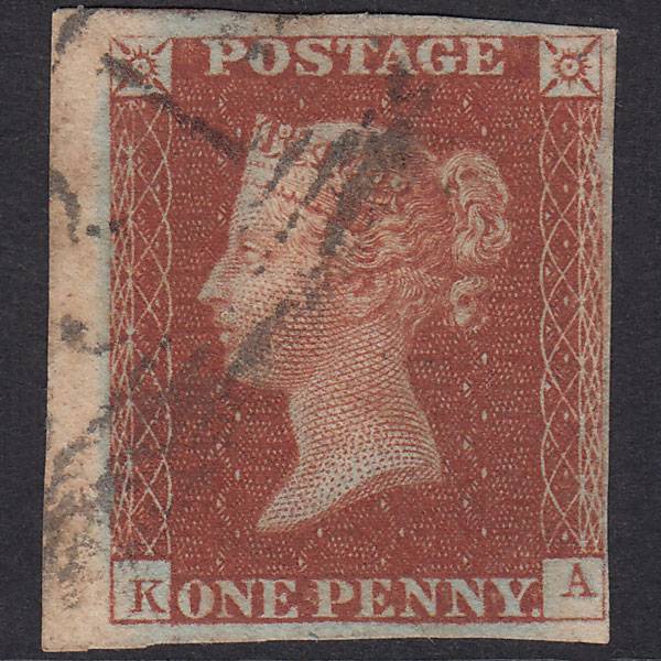 GB QV 1841 1d Plate 58 SG8-B1(1) KA FU 4M Edinburgh 131 Marginal